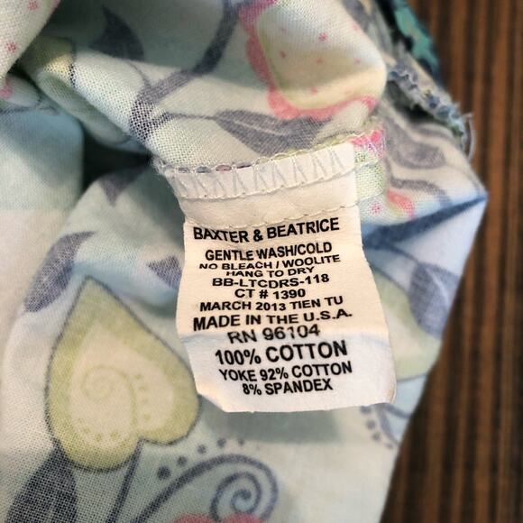 Baxter and Beatrice Dress Girls Size 6X Floral Striped Sleeveless Pretty Summer - Picture 6 of 7